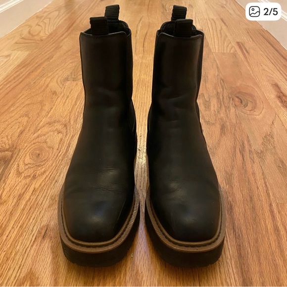 Sam Edelman Laguna Chelsea Boot, Ankle Black Leather, Waterproof, Lug Sole - Picture 2 of 4